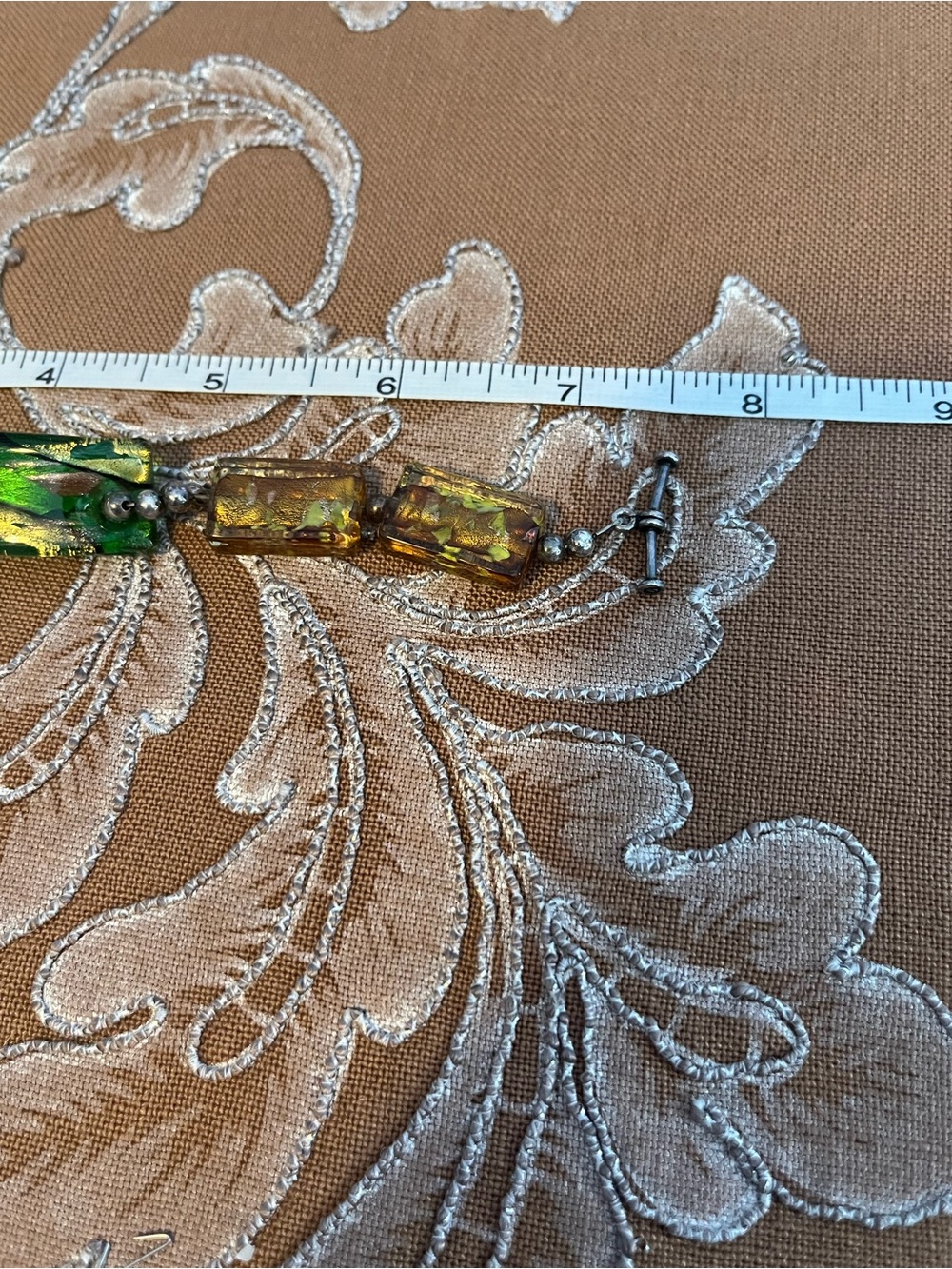Rectangular Multi Color Glass Bead Bracelet - Picture 4 of 5